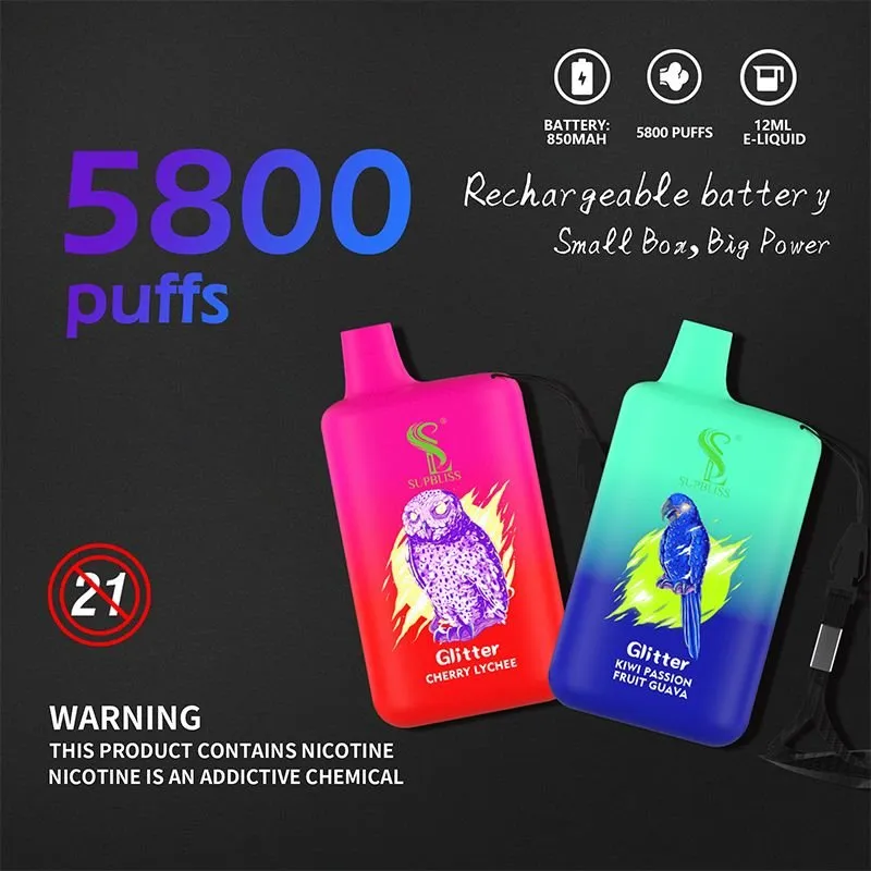 SUPBLISS Glitter 5800 electroic cigarette disposable vape