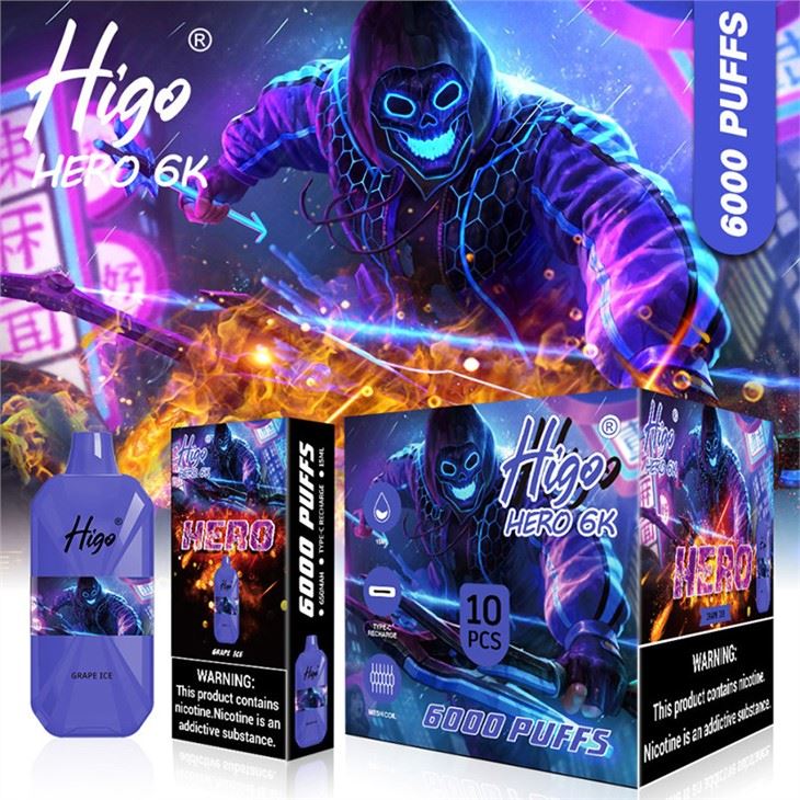 Higo HERO 6K 6000 전자담배 일회용 Vape