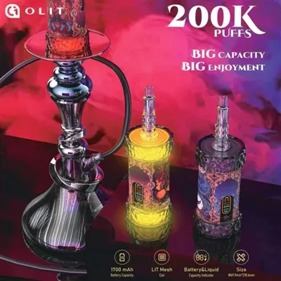 OLIT Hookalit Mega 200K: 초대용량 전자 물담뱃대를 위한 안정적인 출력 시스템
