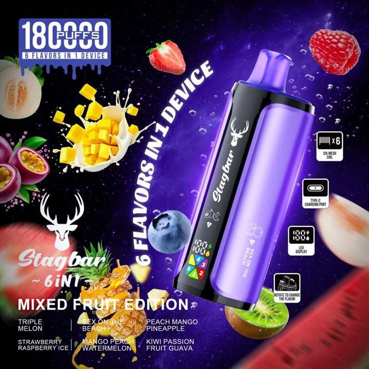 스태그 바 180K 퍼프 6in1 Vape